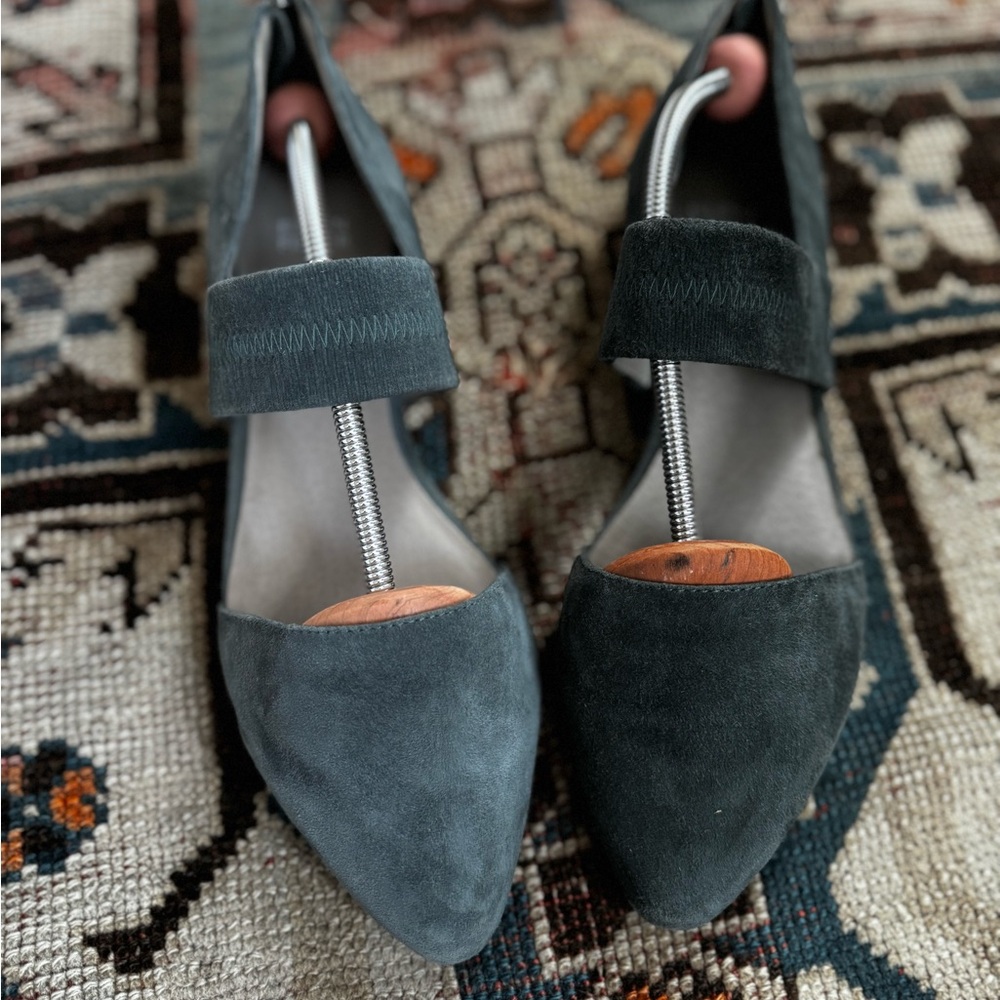 Eileen Fisher dark teal suede flats 9.5, new and unworn. Gorgeous.